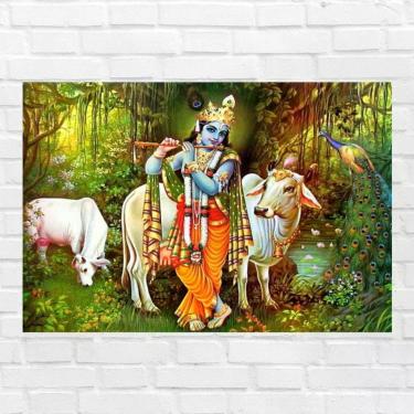Imagem de Placa Decorativa Mdf Krishna Tamanho 20x27cm Modelo 5