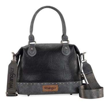 Imagem de Wrangler Bolsa médica de dois tons com alça superior e bolsa de ombro feminina, Raw Cannon Preto, 10.5" x 4.5" x 8", Zíper