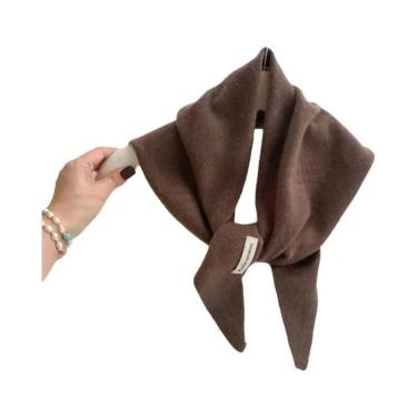 Imagem de Cachecol Triangular Quente Para Mulheres, Tricotado, Multifuncional, E