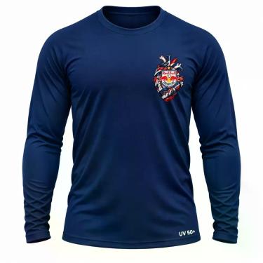 Imagem de Camisa Uv +50 Bragantino Torcedor Coração cor:Azul MarinhoTamanho:G1 -
