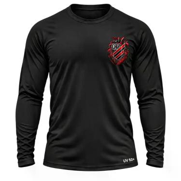 Imagem de Camisa Uv +50 Athletico Paranaense Torcedor Coração, Preto, G4