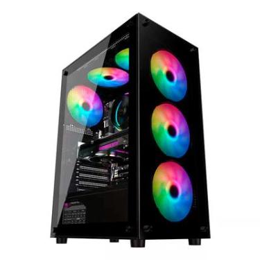 Imagem de Gabinete Gamer Microdigi Md-535, Mid-Tower, Frontal e Lateral De Vidro, Preto