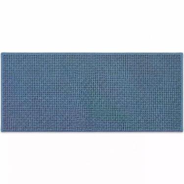Imagem de Tapete Popcorn Antiderrapante Poliéster 45x100CM 1 Peça Azul Bene Casa