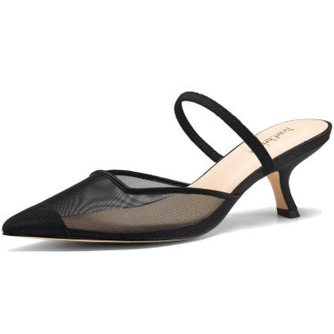 Imagem de Sapatos Rene-Christine Kitten Heels para mulheres, pretos, tamanho 9 -