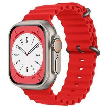 Imagem de Pulseira Oceano para Smartwatch  42/44/45/49mm - Black White, VERMELHO