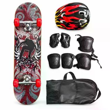 Imagem de Skate Infantil 78cm Kit Capacete E Proteções Completo - Skate Infantil