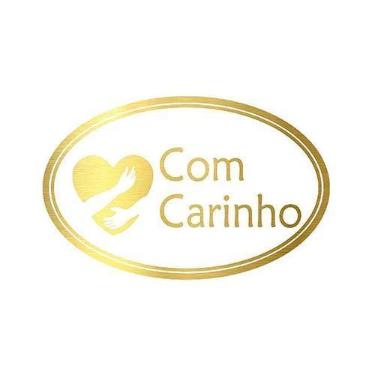 Imagem de Adesivo "Com Carinho" - Ref.2025 - Hot Stamping - Dourado - 100 unidad