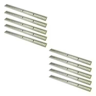 Imagem de Kit Ralo Grelha Linear 3309X10GDA Captação Águas Pluviais Carga 500KG Caixilho Alumínio Bege GDA Industria