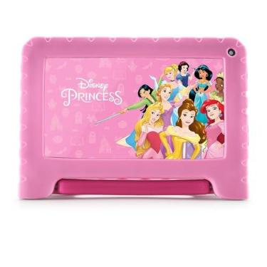 Imagem de Tablet Infantil Princesas com Controle Parental 4GB RAM + 64GB + Tela 7 pol + Case + Wi-fi + Android 13 + Quad Core Multi - NB418