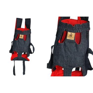 Imagem de Bolsa Canguru para Cachorro e Gato Pet - Bichinho Chic, Vermelho, M