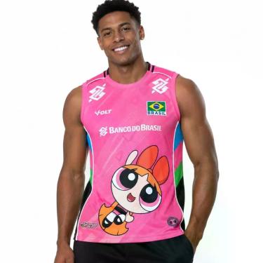 Imagem de Regata de Vôlei Florzinha Meninas Superpoderosas Rosa 2026 Masculina -