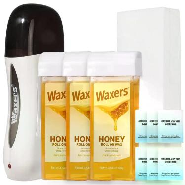 Imagem de Kit de Depilação Roll On Cera de Mel Waxers com 3 Cartuchos
