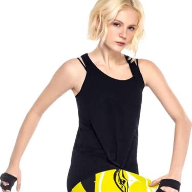Imagem de Regata Feminina Fitness Porus Em Dry Enfim Active, M, Preto