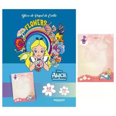 Imagem de Papel de Carta Caderno Colado Alice no País das Maravilhas 70g/m² 48 F