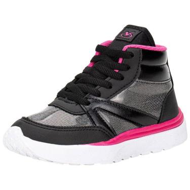 Imagem de Tênis infantil cano alto via vip vnj3011, Preto, Rosa, 32