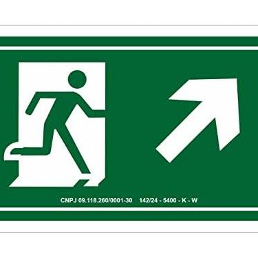 Imagem de Placa Sinalização S4 Saída Acima Direita Fotoluminescente Tamanho:15X25CM