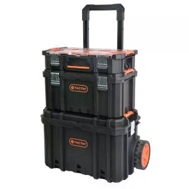 Imagem de Carrinho e Maleta Modular de Ferramentas 3 em 1 com Solução para Armazenamento e Transporte com Travas de Aço Reforçado