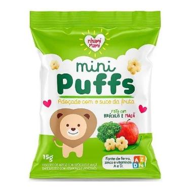 Imagem de Biscoito de Arroz Mini Puffs Brócolis e Maçã Zero Glúten, Integral Nha