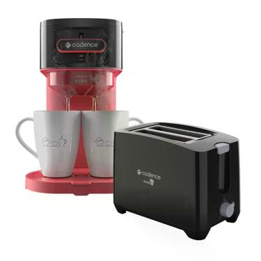 Imagem de Kit Cafeteira Elétrica Single Up 300ML 220V e Torradeira Croc 750W 2 Fatias 7 Níveis Cadence