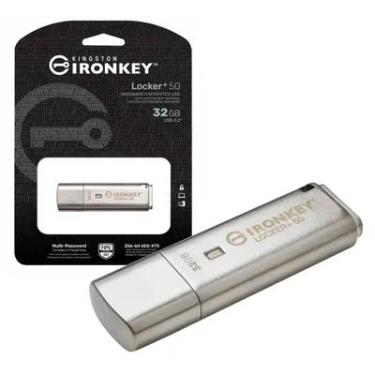 Imagem de Pen Drive 32gb Usb3.2 Cripto Ironkey Locker+ 50 145mbs Leit Iklp50/32gb