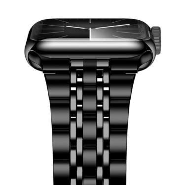 Imagem de iiteeology Pulseira de aço inoxidável de luxo de 42 mm/41 mm/40 mm, preta