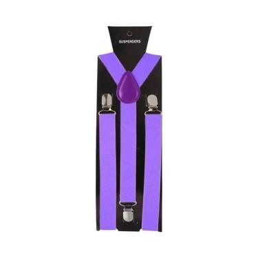 Imagem de Suspensórios Masculinos De Cor Sólida Com Alças Para Calças, Camisas, 