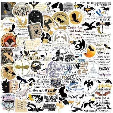 Imagem de Kingmagnate 100 Adesivos de Quarta Asa à Prova D'água: Vinil, Desenho Animado, Irregular, Preto, Para Garrafas de Água, Laptops, Skate, Bagagem, Decoração