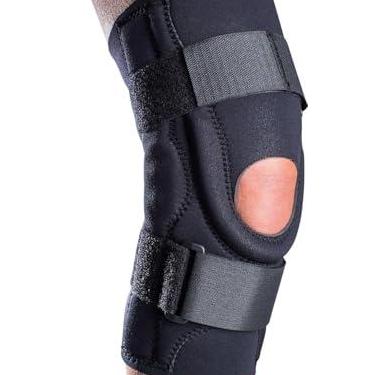 Imagem de Joelheira estabilizadora DonJoy Performer articulada com patela, neoprene, Preto, Small