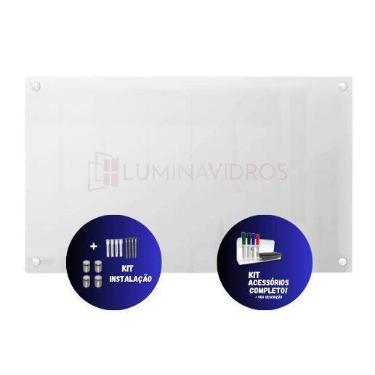 Imagem de Lousa De Vidro Quadro Branco 2,00 X 1,00 C/ Suporte E Kit - Lumina Vid