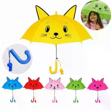 Imagem de Guarda-Chuva Infantil Automático 59 cm Sombrinha Bichinho com Orelhinh
