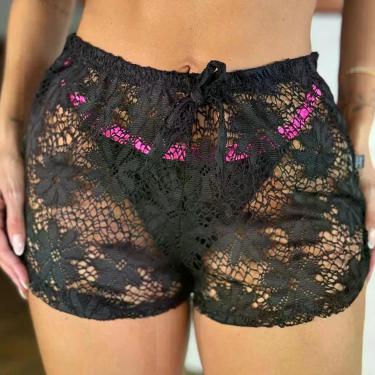 Imagem de Shorts Curto Saída de Praia Feminino Transparente Verão - Like4you, GG
