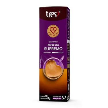 Imagem de 3 Corações Cápsula de Café Espresso Supremo TRES - 10 unidades