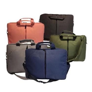 Imagem de Bolsa Pasta Mala Maleta Portátil Transversal De Ombro Com Compartimento Que Cabe Carregar Notebook Para Trabalho Viagem Trabalhar Feminina Masculina (Azul escuro)