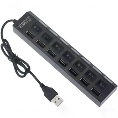 Imagem de Hub Usb 7 Portas 2.0 Led Indicador 480 Mbps Preto