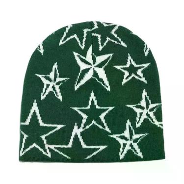 Imagem de Gorro De Lã Tricotado Estampado Y2K Unissex, Acessórios De Moda Hip Ho
