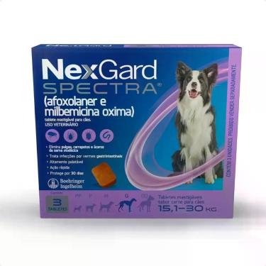 Imagem de Nexgard Spectra Antipulgas e Carrapatos Para Cães 15,1 a 30kg Com 3 Ta
