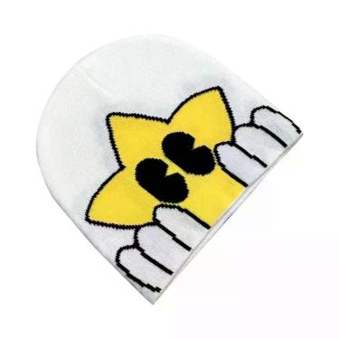 Imagem de Gorro De Lã Tricotado Estampado Y2K Unissex, Acessórios De Moda Hip Ho