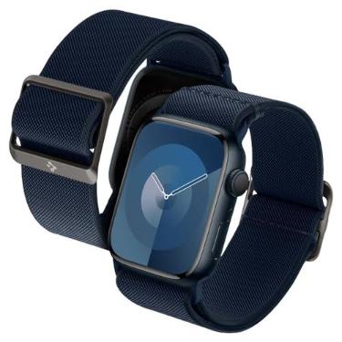 Imagem de Spigen Lite Fit Pulseira para Apple Watch Compatível com Ultra 3/2/1 49mm, Series 11/10 46mm, 9/8/7 45mm, SE3/SE2/SE/6/5/4 44mm, 3/2/1 42mm Pulseira Solo Loop Nylon - Azul Marinho
