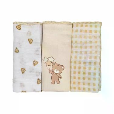 Imagem de Fralda Luxo Estampada/ Lisa com Aplicação 68cm x 70cm - Bublim Ninho, 