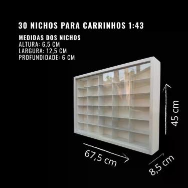 Imagem de Expositor 30 nichos 1:43 para miniatura carrinhos 19-1 - Genérica, Bra