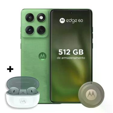 Imagem de Kit Smartphone Motorola Edge 60 5G 512GB + Moto Buds 2 e Moto Tag 2, V