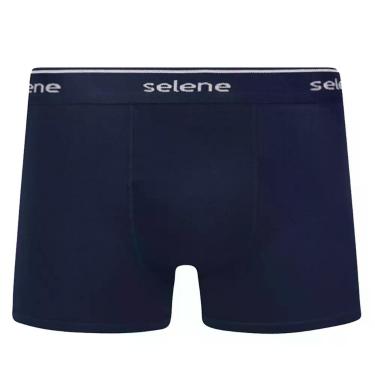 Imagem de Cueca Selene Masculina Algodão Plus Size Boxer Box, Marinho, X2