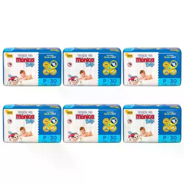 Imagem de Kit de 6 pacotes Fralda Turma da Mônica Baby Jumbo P/30 M/28 G/24 XG/2