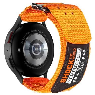 Imagem de FIILIIX Pulseira esportiva de nylon resistente compatível com Samsung Galaxy 45/44/40 mm Watch6/5/5 Pro/4/, 46/42 mm Watch 4 Classic/ 45 mm Watch 3, 24 mm/ Small 6.2"-7.2", Nylon, Sem Pedra Preciosa