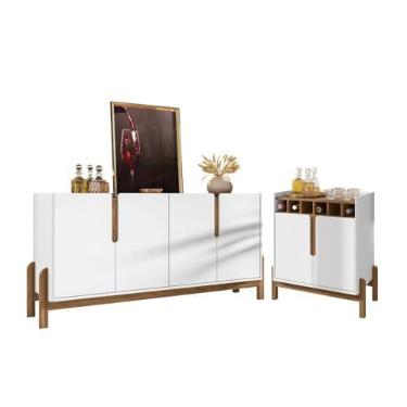 Imagem de Conjunto Buffet 1.7 e Bar Ramp Branco Cedro