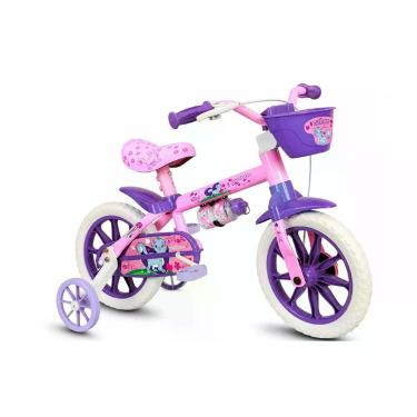 Imagem de Bicicleta Infantil com Rodinhas Cat Aro 12 3 Anos Freio a Tambor Rosa Nathor