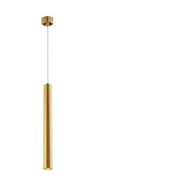 Imagem de Pendente Tubo Tubeto Dourado Lustre Sala Cozinha Ilha Quarto 4cmx40cm Lâmpada Led Inclusa INL69