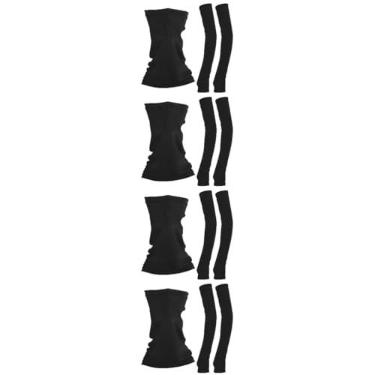 Imagem de Toddmomy 4 Conjuntos Conjunto De Mangas De Pescoço Cachecol Mais Quente Cobertura De Tiaras Elásticas De Balaclava Faixa De Cabeça Cavalgando Poliéster Luva De Proteção Solar