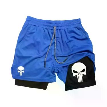 Imagem de Shorts De Corrida Masculinos 2 Em 1 De Secagem Rápida Com Bolso Para C