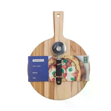 Imagem de Kit para pizza Tramontina com tábua e cortador